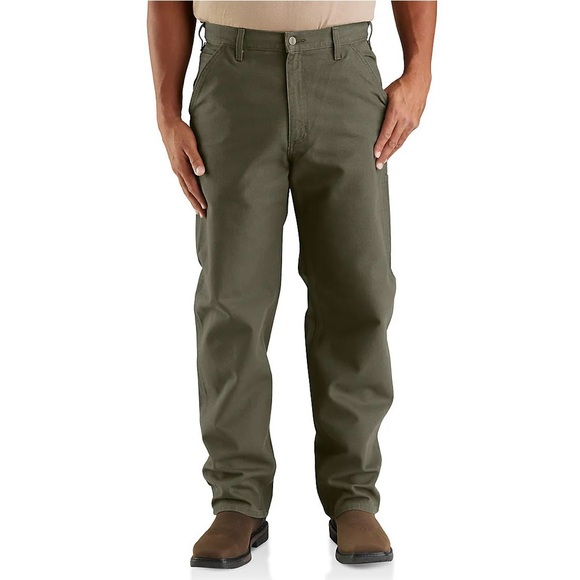 Mens Carhartt Dungaree Fit Canvas Utility Pants Jeans Size 34X30 Moss - Picture 1 of 6